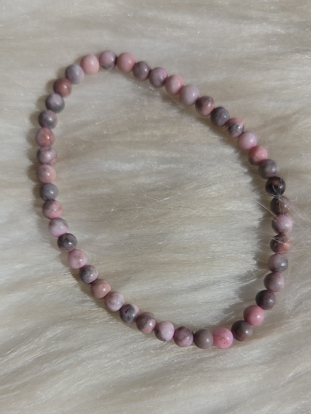 Pink Zebra Jasper Stone Beaded Stretch Bracelet - Women Jewelry